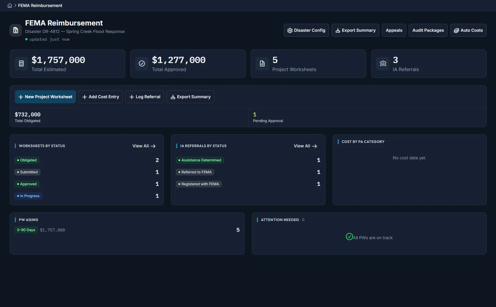 Command Bridge FEMA reimbursement tracking